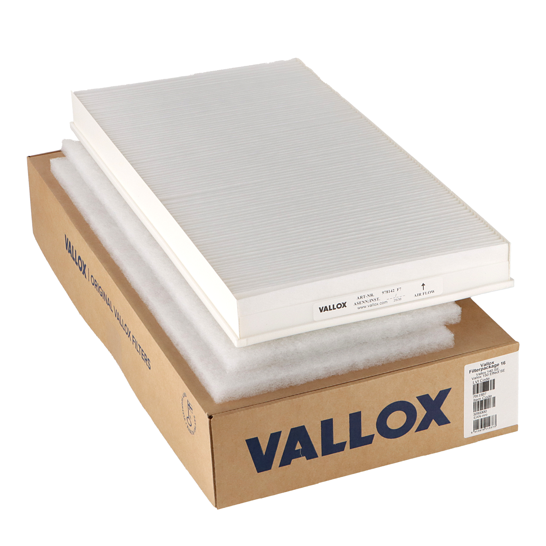 Vallox 140 SE / 150 Effect SE filter set No. 16 G4+G4+F7 (original)