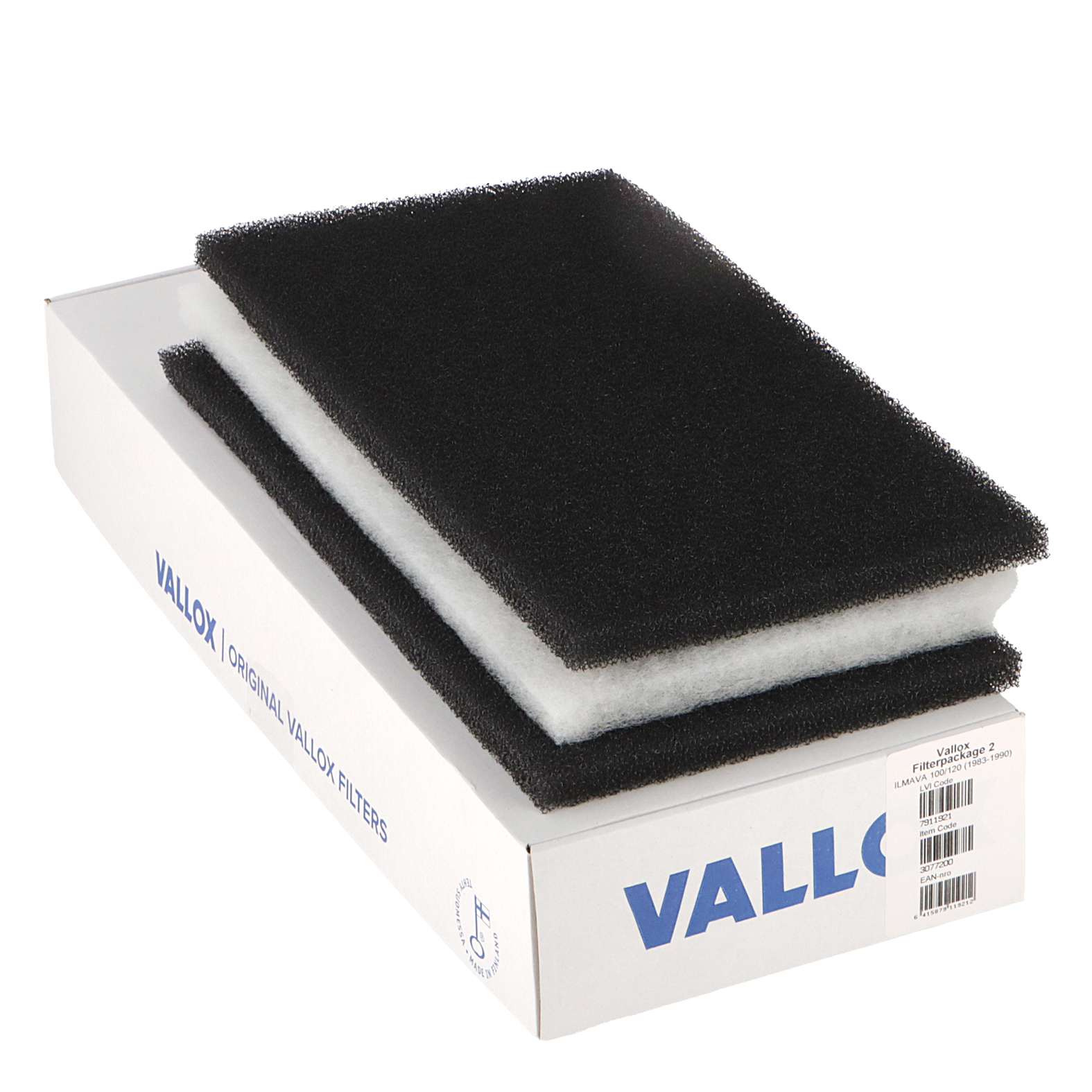 Vallox ILMAVA 100/120 (1983-1990) filter set No. 2 G1+G1+G4 (original)